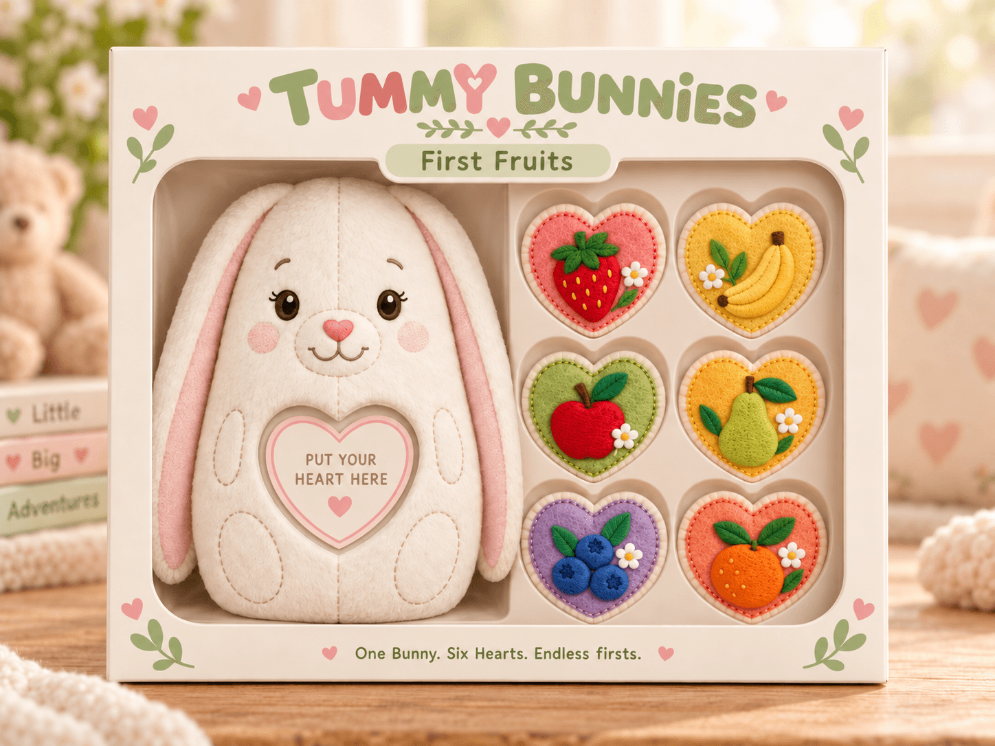 Tummy Bunnies starter set with bunny and hearts