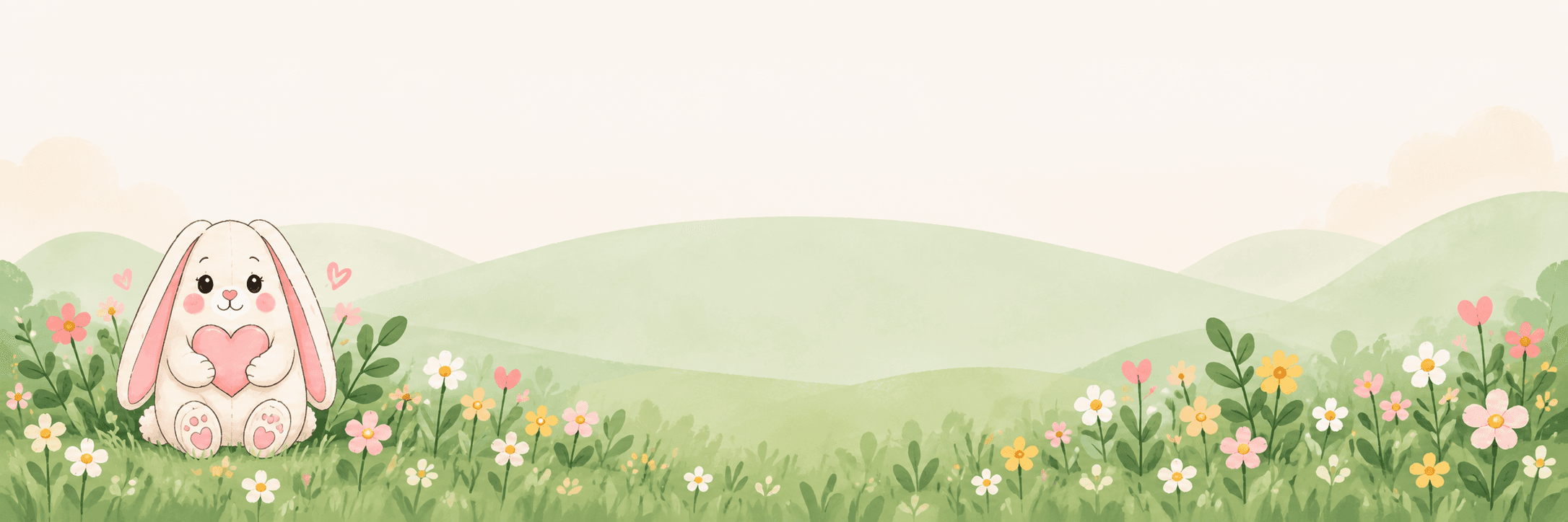 Tummy Bunny in a soft meadow